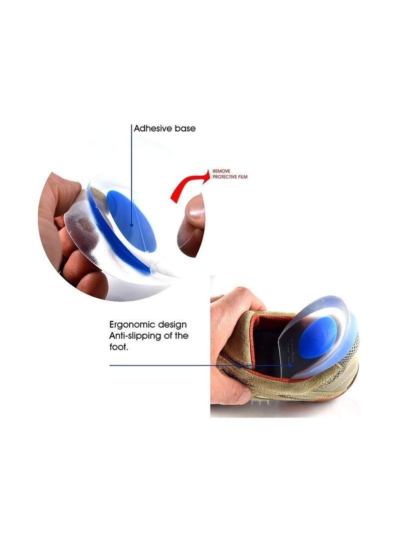 زوج من وسادات الكعب المصنوعة من جل السيليكون للأحذية، وأكواب الكعب لالتهاب اللفافة الأخمصية لتخفيف الألم، ووسائد السيليكون لتخفيف نتوءات العظام، والنعال الواقية، وشفاء القدم المصابة بالكدمات، وحشوات الأحذية للنساء والرجال - Image 4